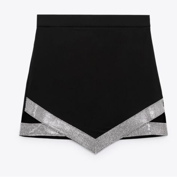 Zara rhinestone shimmer miniskirt NWT - Picture 3 of 8